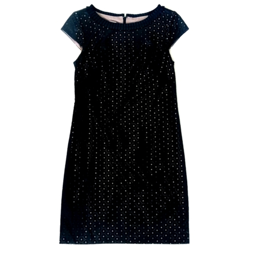 Ivy & Blu Women's Black Cut Out Vegan Leather Wiggle Shift Cap Sleeve Dress 4